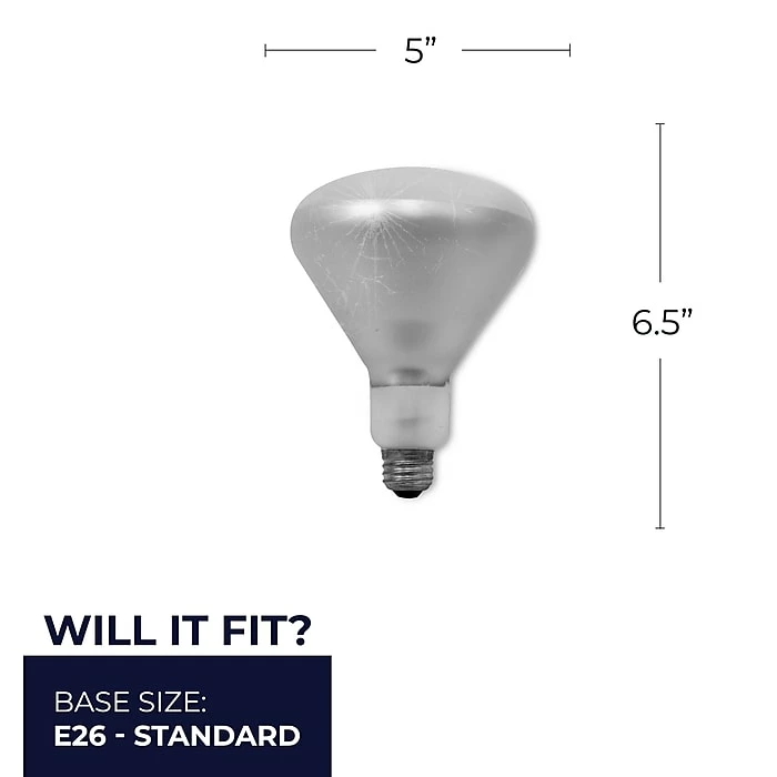 Bulbrite Incandescent BR40 Medium Screw Base (E26) Light Bulb, 250 Watt, Clear Tough Coat, 6/Pack (860894) - Image 7