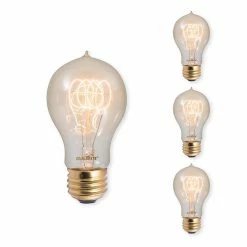 Bulbrite Incandescent A19 40 Watt Nostalgic Edison Quad Loop-style Light Bulb, Amber Glass, 4/Pack(861385)