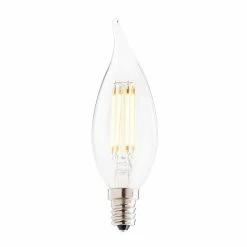Bulbrite LED Filament CA10 Dimmable Candelabra Screw Base (E12) Clear Light Bulb 25 Watt Equivalent 2700K, 4/Pack(861414)