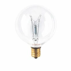 Bulbrite Incandescent G16.5 Candelabra Screw Base (E12) Clear Light Bulb, 15 Watt, 40/Pack (861216)