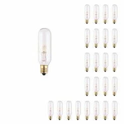 Bulbrite Incandescent T6 Candelabra Screw Base (E12) Clear Light Bulb, 25 Watt, 25/Pack (861224)