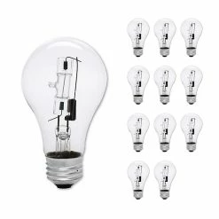 Bulbrite Halogen A19 Medium Screw Base (E26) Clear Light Bulb, 72 Watt (100 Watt Incandescent Equivalent), 6/Pack (860622)