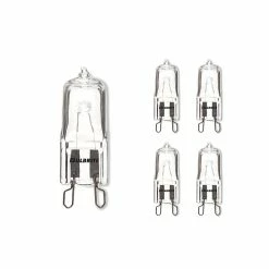 Bulbrite 75 Watt Dimmable Clear T4 Bi-Pin (G9) Mini Halogen Light Bulbs, 5/Pack (860831)