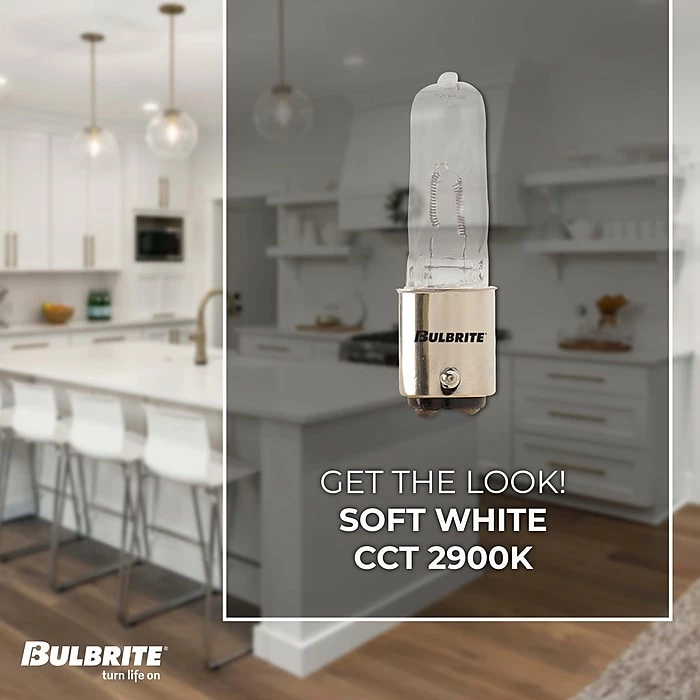 Bulbrite 100 Watt Dimmable Clear T4 Double-Contact Bayonet (BA15D) Halogen Bulb, 5/Pack (860813) - Image 3