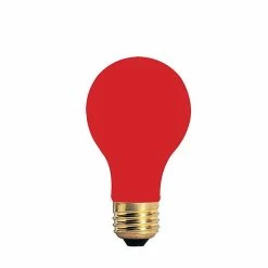 Bulbrite Incandescent (INC) A19 40W Dimmable Party Bulb Ceramic Red Light Bulb, 18 Pack (106740)