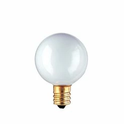 Bulbrite Incandescent G16.5 Candelabra Screw Base (E12) Light Bulb, 25 Watt, White, 40/Pack(861086)