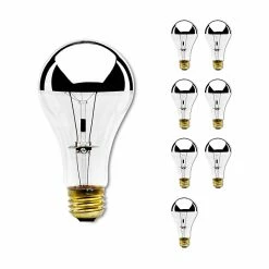 Bulbrite 100 Watt Dimmable Half Chrome A21 Medium (E26) Incandescent Bulb, 8/Pack (861291)