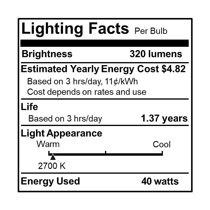 Bulbrite 40 Watt Incandescent G16.5 Globe Bulb, Warm White Light Bulb, 25/Pack(861159) - Image 6
