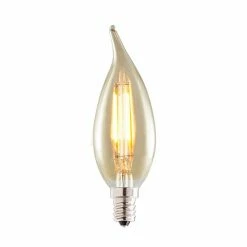 Bulbrite LED Filament CA10 Nostalgic Thread Edison Light Bulb, 25 Watt Equivalent, 2200K, Antique, 4/Pack(861407)