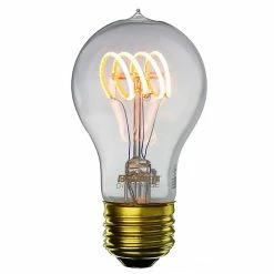 Bulbrite Curved LED Filament 4 Watt A19 Nostalgic Loop Edison Light Bulb Antique Glass Finish, 2/Pack(861401)