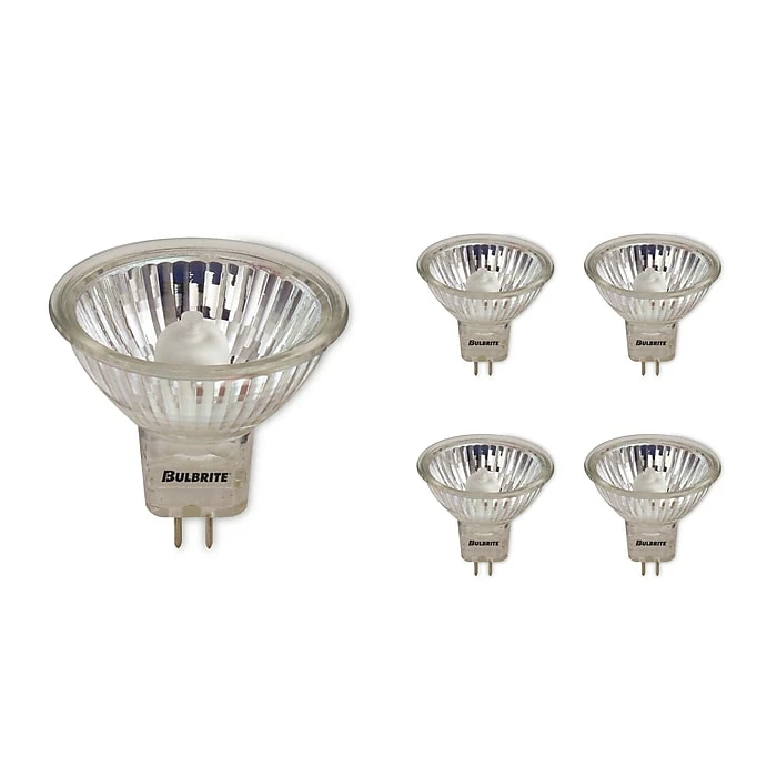 Bulbrite Halogen 50 Watt Dimmable Lensed Flood MR16 Bulbs With Bi-Pin (GU5.3) Base, 24 Volt, 5/Pack (860710)
