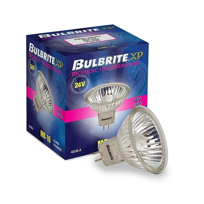 Bulbrite Halogen 50 Watt Dimmable Lensed Flood MR16 Bulbs With Bi-Pin (GU5.3) Base, 24 Volt, 5/Pack (860710) - Image 2