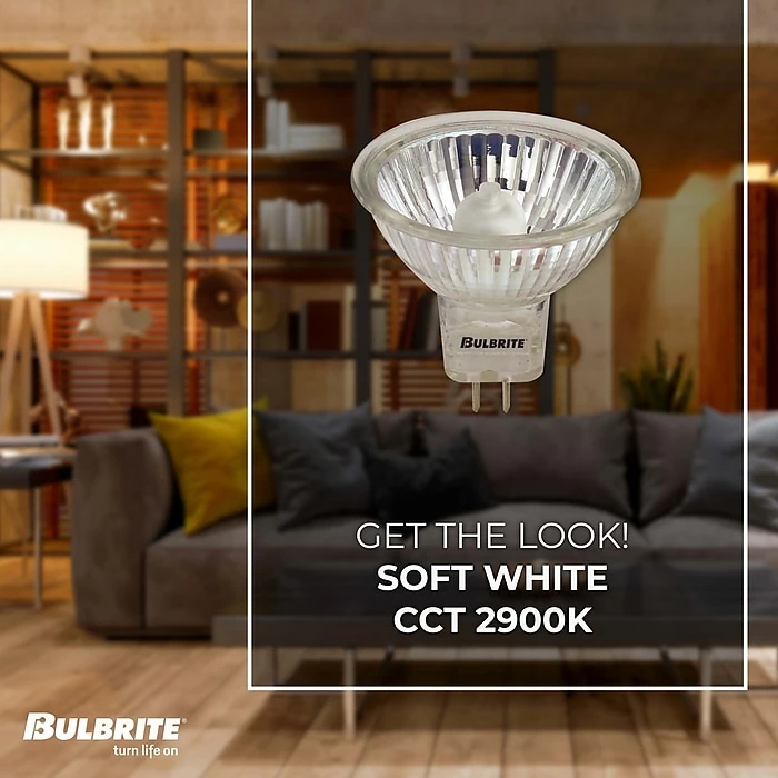 Bulbrite Halogen 50 Watt Dimmable Lensed Flood MR16 Bulbs With Bi-Pin (GU5.3) Base, 24 Volt, 5/Pack (860710) - Image 3