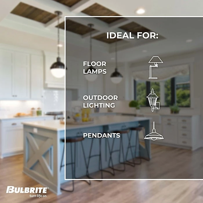 Bulbrite 40 Watt Dimmable Antique T14 Incandescent Light Bulbs With Medium (E26) Base, 2200K Amber Light, 4/Pack(861380) - Image 5