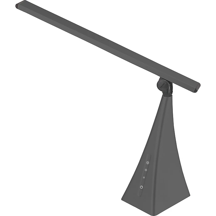 V-LIGHT LED Desk Lamp With USB Charging Station, 3-Level "Touch" Dimming, 16.2"H, Gray, (VSLD363GN)