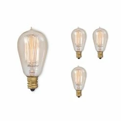 Bulbrite 25 Watt Dimmable Antique ST15 Nostalgic Thread, 2200K Amber Light, 4/Pack(861370)