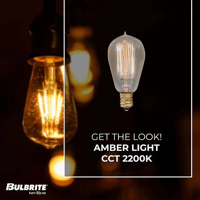 Bulbrite 25 Watt Dimmable Antique ST15 Nostalgic Thread, 2200K Amber Light, 4/Pack(861370) - Image 3