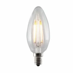 Bulbrite LED Filament B11 Dimmable Candelabra Screw Base (E12)Clear Light Bulb 25 Watt Equivalent 2700K, 4/Pack (861412)