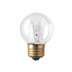 Bulbrite 40 Watt Dimmable Clear G16.5 Incandescent Light Bulbs With Medium (E26) Base, 2700K Warm White Light, 40/Pack(861272)