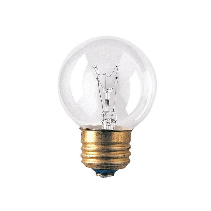 Bulbrite 40 Watt Dimmable Clear G16.5 Incandescent Light Bulbs With Medium (E26) Base, 2700K Warm White Light, 40/Pack(861272)