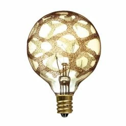 Bulbrite 25 Watt Dimmable Amber Marble Finish G16.5 Candelabra (E12) Incandescent Bulb, 6/Pack(861320)