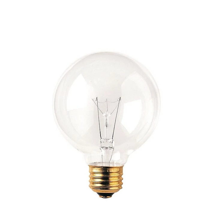 Bulbrite 25 Watt Dimmable Clear G25 Incandescent Light Bulbs With Medium (E26) Base, 2700K Warm White Light, 24/Pack(861093)