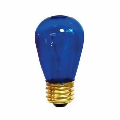Bulbrite 11 Watt Dimmable S14 Incandescent Light Bulbs With Medium (E26) Base, Transparent Blue, 25/Pack(861307)