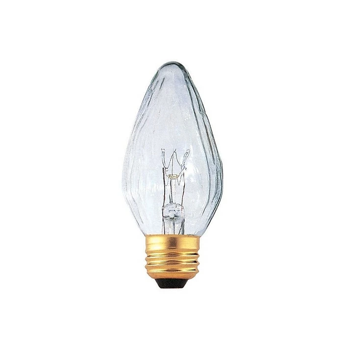 Bulbrite 25 Watt Dimmable Clear F15 Fiesta Incandescent Light Bulbs 2700K Warm White Light, 25/Pack(861284)