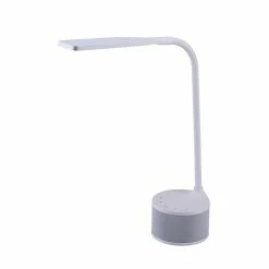 Bostitch LED Desk Lamp With Bluetooth Speaker & USB Charging Port, 14.63"H, White (VLED1817-BOS)