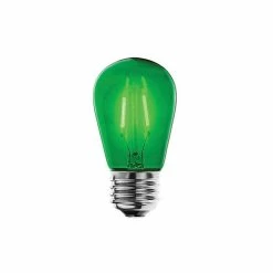 Bulbrite LED Filament S14 Dimmable Medium Screw Base (E26) Light Bulb 11 Watt Equivalent Green, 5/Pack (861151)