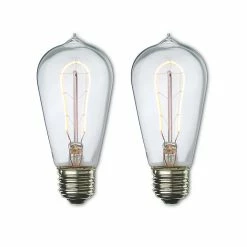 Bulbrite Curved LED Filament 4 Watt Dimmable Nostalgic Hairpin Filament ST18 Light Bulbs, 2/Pack (861404)