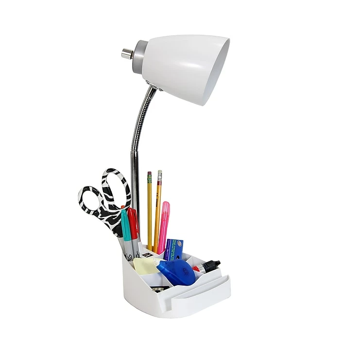 Limelights Incandescent Desk Lamp With USB Port, White (LD1056-WHT) - Image 2