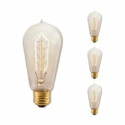 Bulbrite 40 Watt Dimmable Antique ST18 Nostalgic Hairpin Incandescent Light Bulbs 2200K Amber Light, 4/Pack(861376)