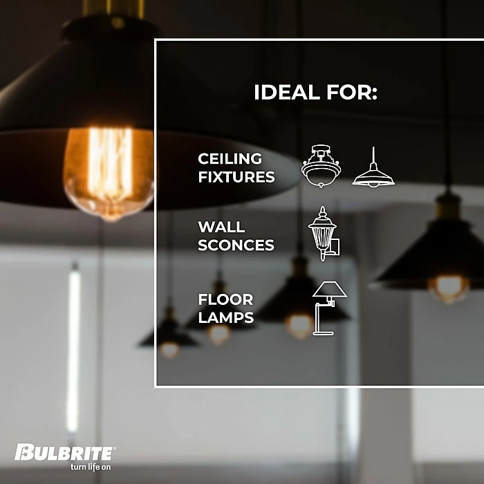 Bulbrite 40 Watt Dimmable Antique ST18 Nostalgic Hairpin Incandescent Light Bulbs 2200K Amber Light, 4/Pack(861376) - Image 5