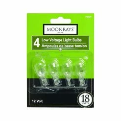 Moonrays 95529 18-Watt 12-Volt Wedge Base Replacement Light Bulb, 4-Pack, Clear Glass