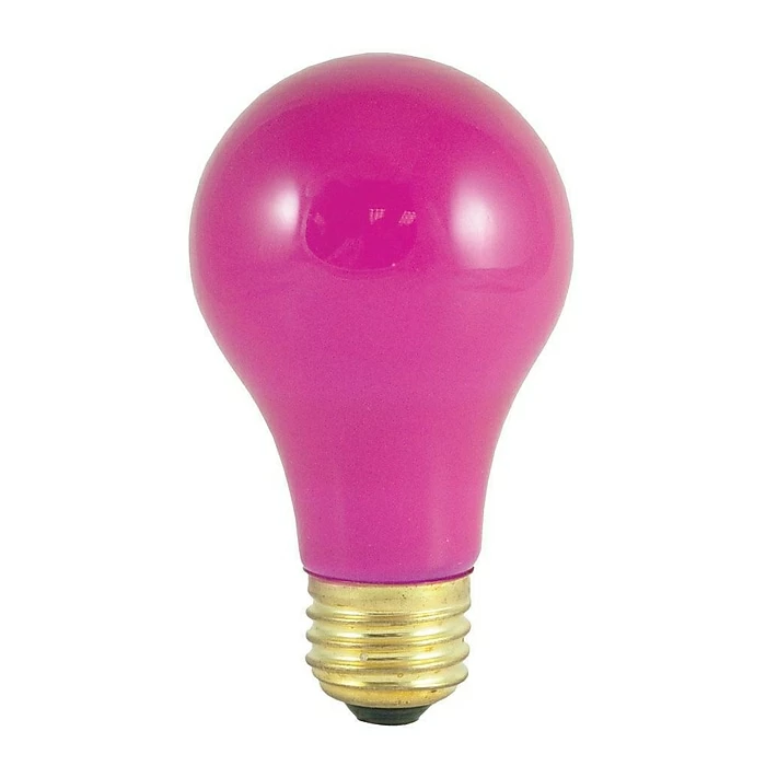 Bulbrite Incandescent (INC) A19 40W Dimmable Party Bulb Ceramic Pink Light Bulb, 18 Pack (106640)