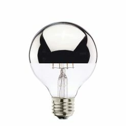 Bulbrite LED G25 4W Dimmable Half Chrome Warm White 2PK (776570)