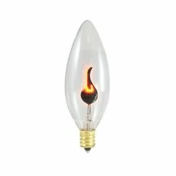 Bulbrite Incandescent (INC) B10 3W Dimmable Flicker Flame Clear 2700K Warm White Light Bulb, 15 Pack (410003)
