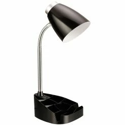 All The Rages Limelights LD1002-BLK Organizer Desk Lamp, Black
