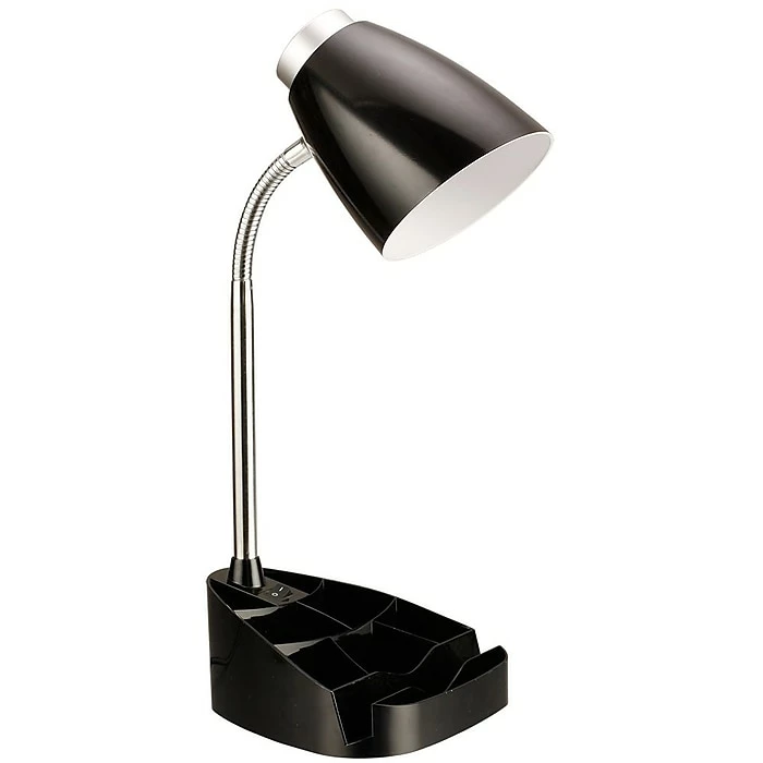 All The Rages Limelights LD1002-BLK Organizer Desk Lamp, Black