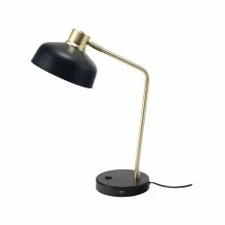 V-Light LED Desk Lamp, 20", Matte Black/Gold Metal (V210815HB)