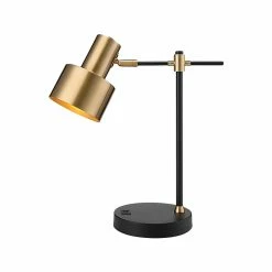 Rumi Lighting Incandescent Desk Lamp, 17", Black/Gold (ERP1207ST)