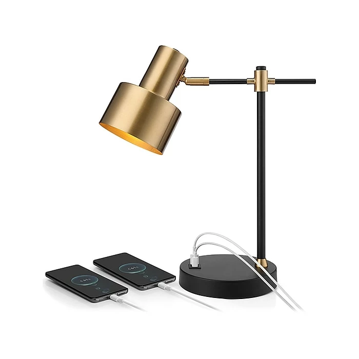 Rumi Lighting Incandescent Desk Lamp, 17", Black/Gold (ERP1207ST) - Image 6