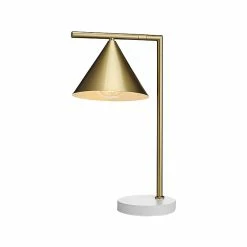 Rumi Lighting Incandescent Desk Lamp, 17.52", Gold/White (ERPL28)