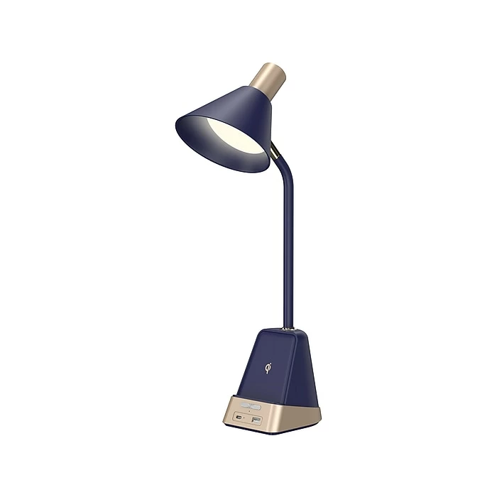 Sheffield Labs JAMES LED Desk Lamp, 18", Matte Blue/Gold (TL343Q)