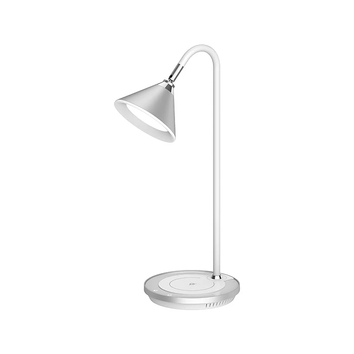 Sheffield Labs LUCAS LED Desk Lamp, 18.9", Matte White/Chrome (TL363Q)