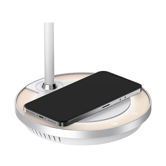 Sheffield Labs LUCAS LED Desk Lamp, 18.9", Matte White/Chrome (TL363Q) - Image 5