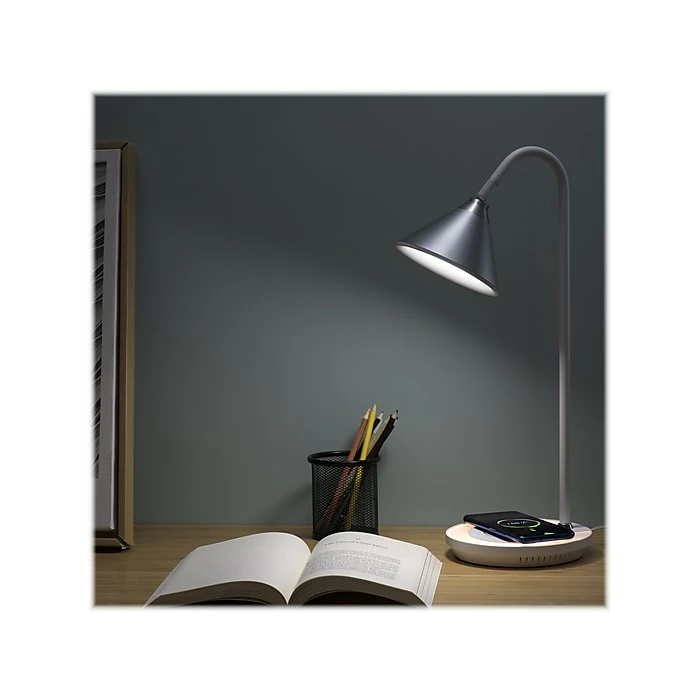 Sheffield Labs LUCAS LED Desk Lamp, 18.9", Matte White/Chrome (TL363Q) - Image 8
