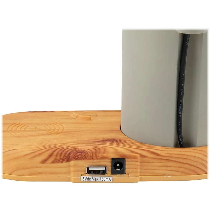 V-Light LED Desk Lamp, 18.75", Gray/Wood Grain (VLC0052WUG) - Image 5