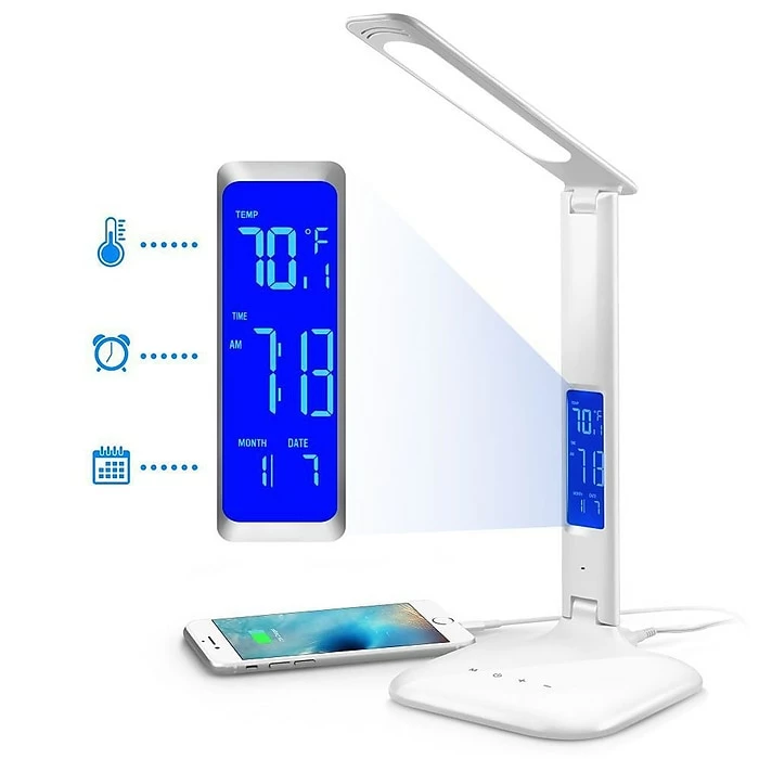 INNOKA 8W Adjustable Energy Efficient Eye Friendly Multi-purpose USB Touch LED Desk Lamp - White